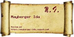 Mayberger Ida névjegykártya