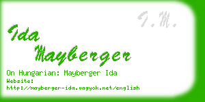 ida mayberger business card